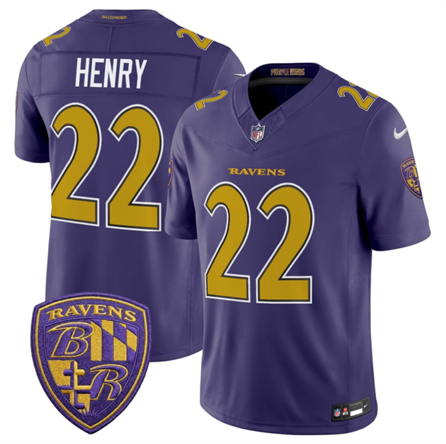 Men's Baltimore Ravens #22 Derrick Henry Purple 2026 F.U.S.E. Alternate Vapor Stitched Limited Football Jersey